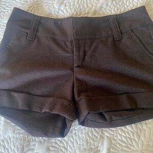 MM Couture Shimmery Chocolate Brown High-Waist Cuffed Shorts